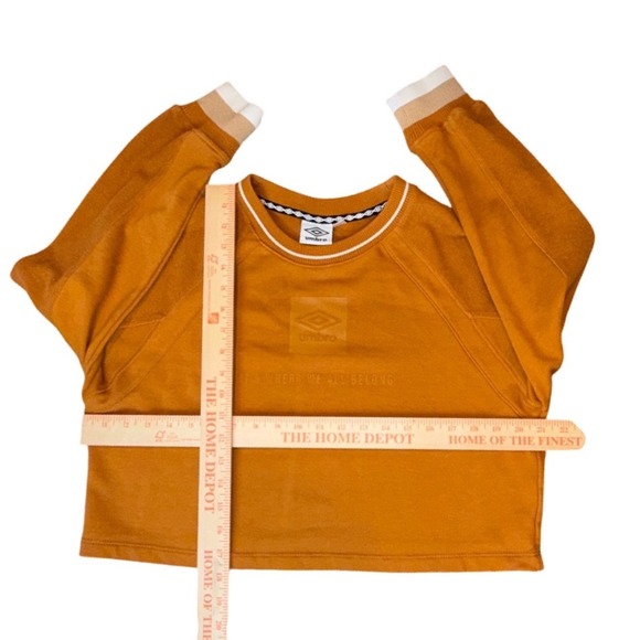 Umbro Womens Burnt Orange Cropped Sweatshirt Raglan Graphic Pullover Large - Picture 5 of 9